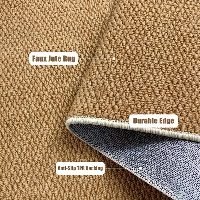 Tapis en faux sisal, tissé texturé