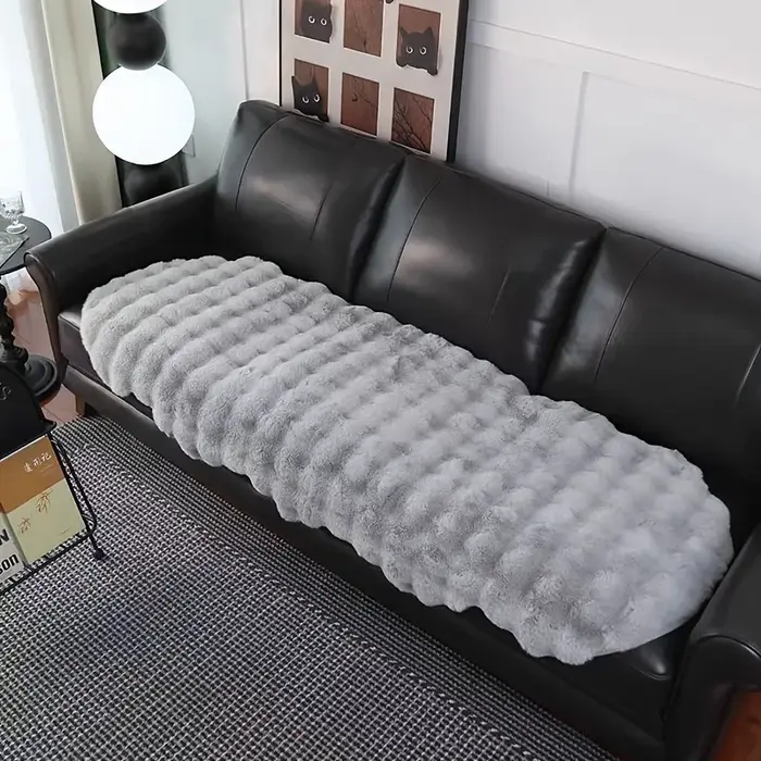Tapis ovale en peluche doux