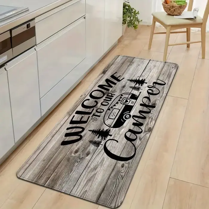Nouvelle Arrivée Tapis de Couloir Imprimé Camping Style Ferme Rustique Antidérapant Doux pour Cuisine, Couloir et Entrée Décorative
