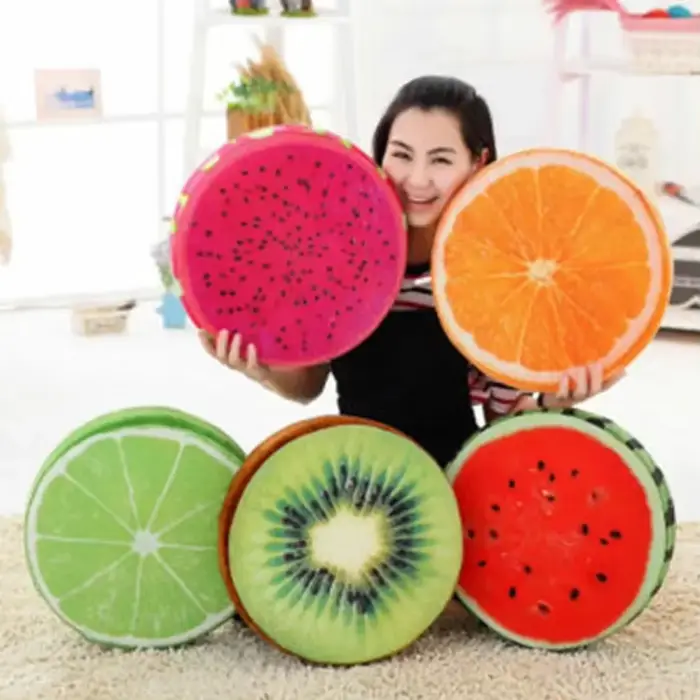 Coussin de siège rond en forme de fruit pour chaise de jardin