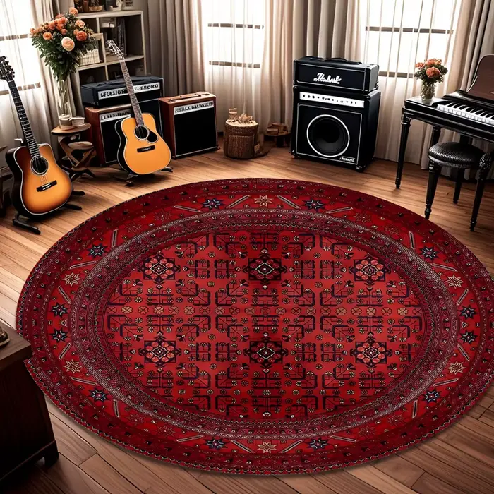 Tapis rond ethnique persan rétro moderne et simple