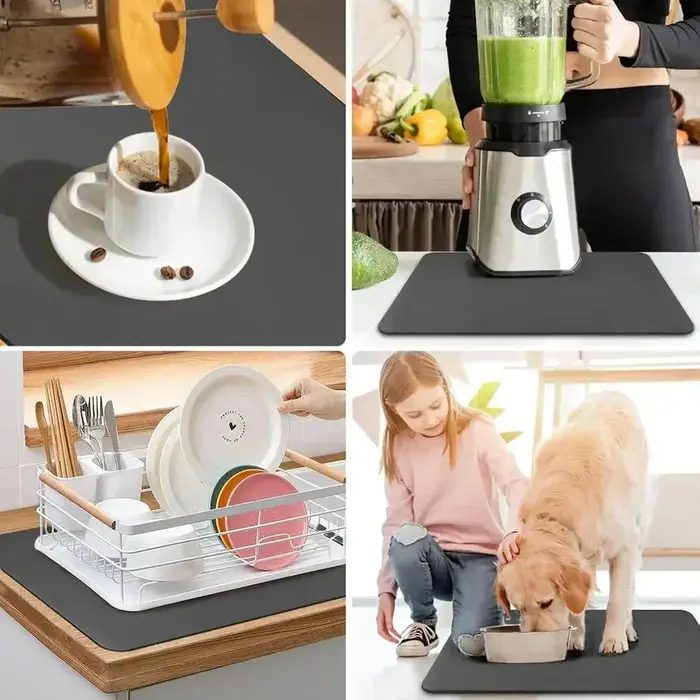 VIKAMA Tapis absorbant et antidérapant pour comptoir de cuisine