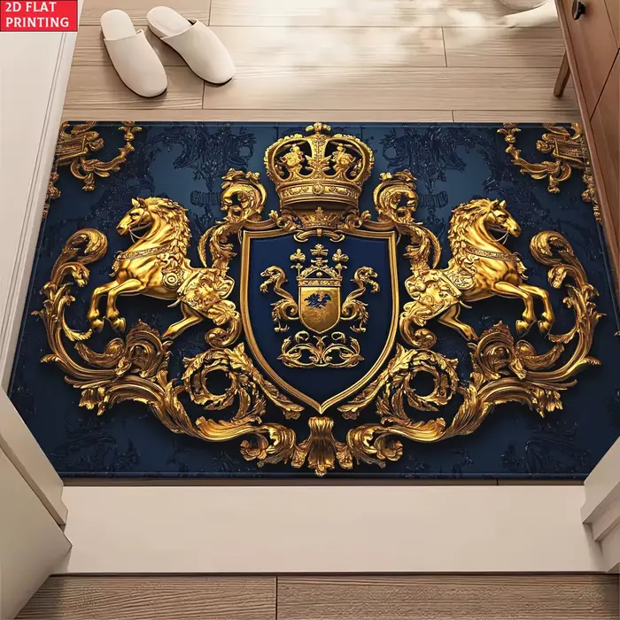 Tapis Royal Crest en velours et flanelle imprimé