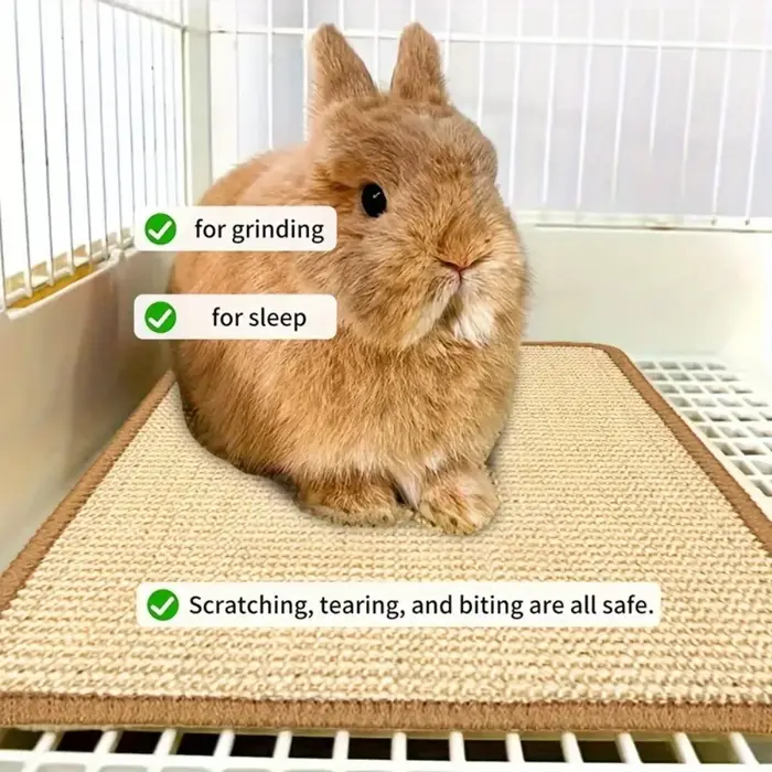 Tapis à gratter pour lapins en fibres naturelles