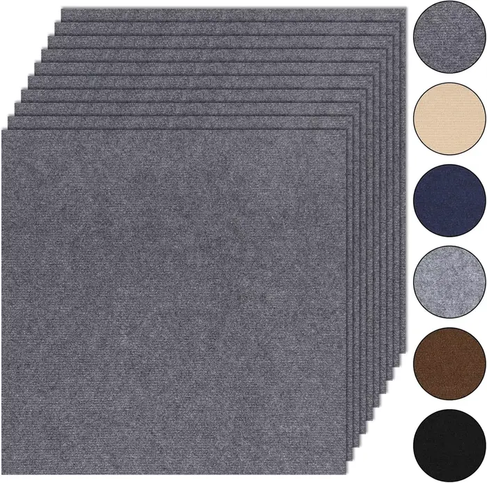 10 pièces de carreaux de sol en tapis de 30x30 cm, autocollants épais, tapis carrés, pelables et adh