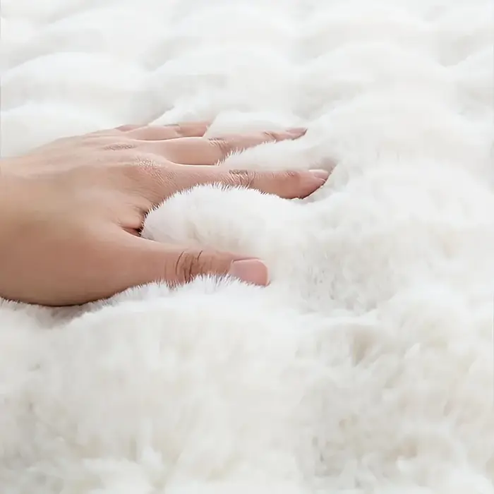 Tapis ovale en peluche doux