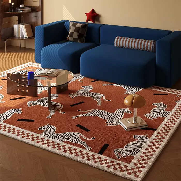 Tapis de style rétro pour chambre à coucher