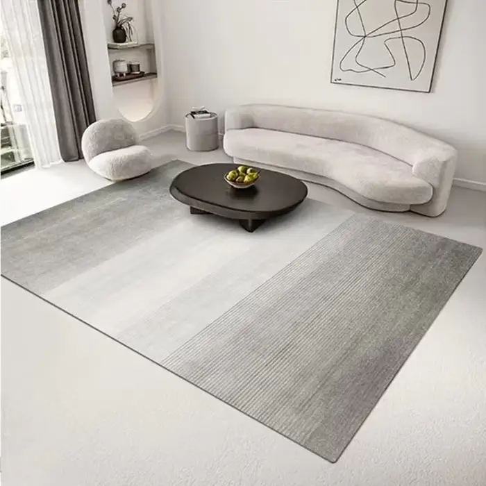 Tapis de décoration de salon moderne et Simple, grande surface, doux, gris, nordique, pour chambre à