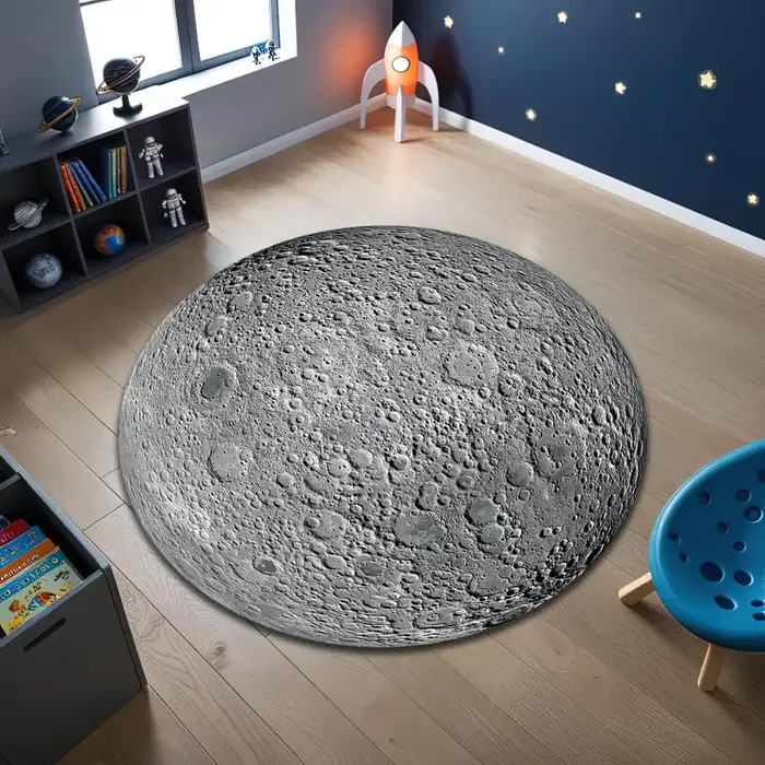 Tapis 3D Lune, Décoration Murale Spatiale