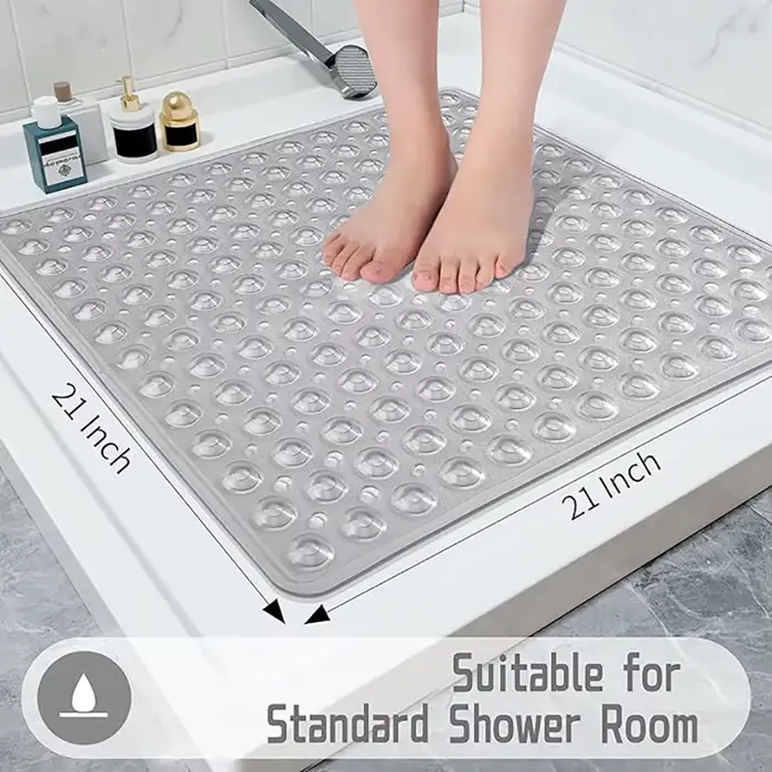 Tapis de bain carré, tapis de bain antidérapant avec ventouses