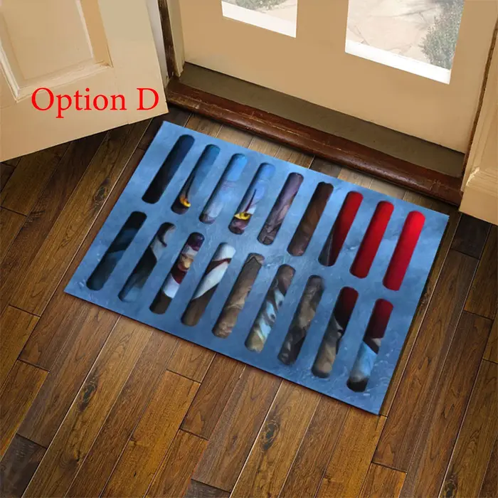 Tapis d'intérieur antidérapant, Illusion de Clown 3D, pour cuisine, salle de bains, chambre à couche