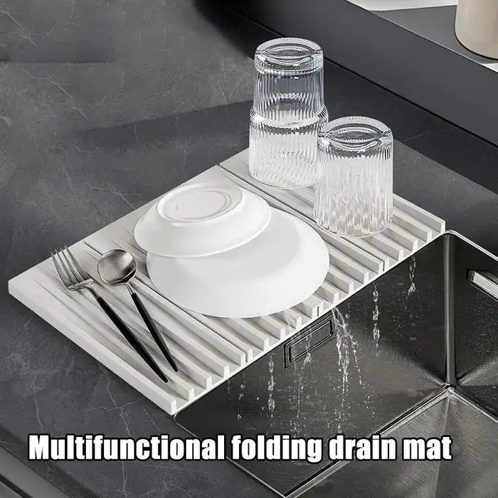 Tapis de drainage carré en silicone pour comptoirs de cuisine
