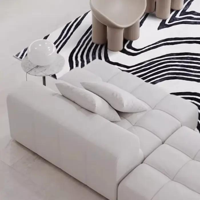 Tapis rayés minimalistes noir et blanc