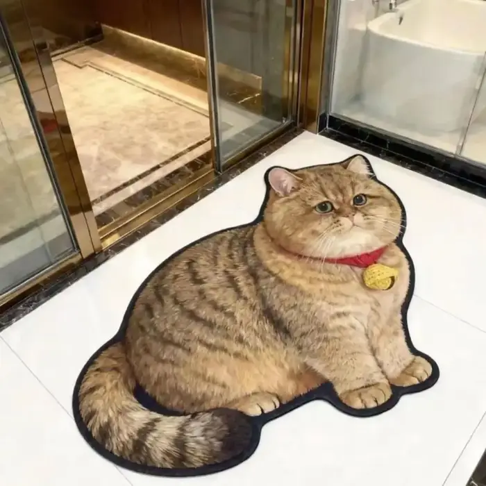 Tapis de bain en diatomite en forme de chat mignon 40*60cm