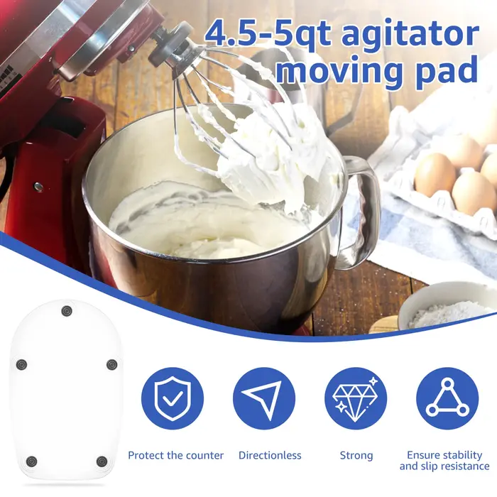 Tapis coulissant de mélangeur Compatible avec le mélangeur sur socle à tête inclinable de 4,5 QT, tapis coulissant en acrylique, mélangeur de cuisine Flexible, tapis coulissant pour appareil