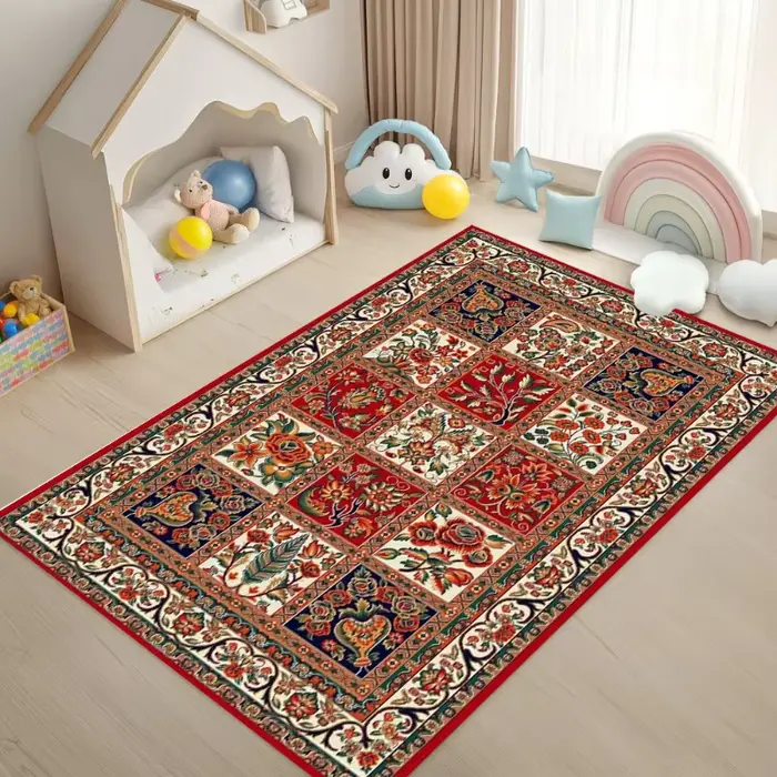 Grand tapis bohème persan de dinde, tapis pour salon, chambre à coucher, décoration de paillasson de canapé, tapis de sol antidérapant pour jeu d'enfant