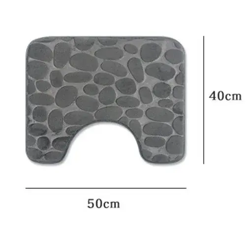 1 tapis de bain en galets gaufrés, tapis de sol absorbant en mousse à mémoire de forme, tapis de por