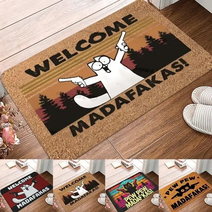 MADAFAKAS Tapis à motif antidérapant pour l'extérieur