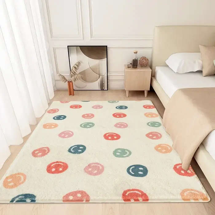 Tapis moelleux de chambre à coucher de minimalisme moderne