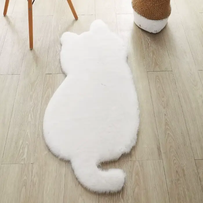 Tapis de chevet en fausse fourrure de lapin