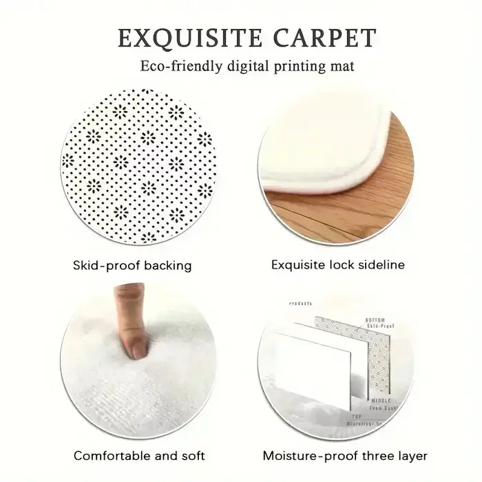 Tapis Simple noir 8 zones