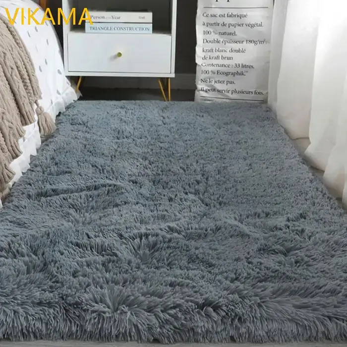 VIKmemorial-Tapis en peluche en laine simple pour chambre à coucher