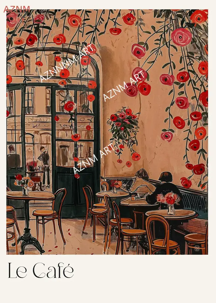 Affiche sur toile illustrant des pâtisseries françaises du café Lemon Paris en Italie