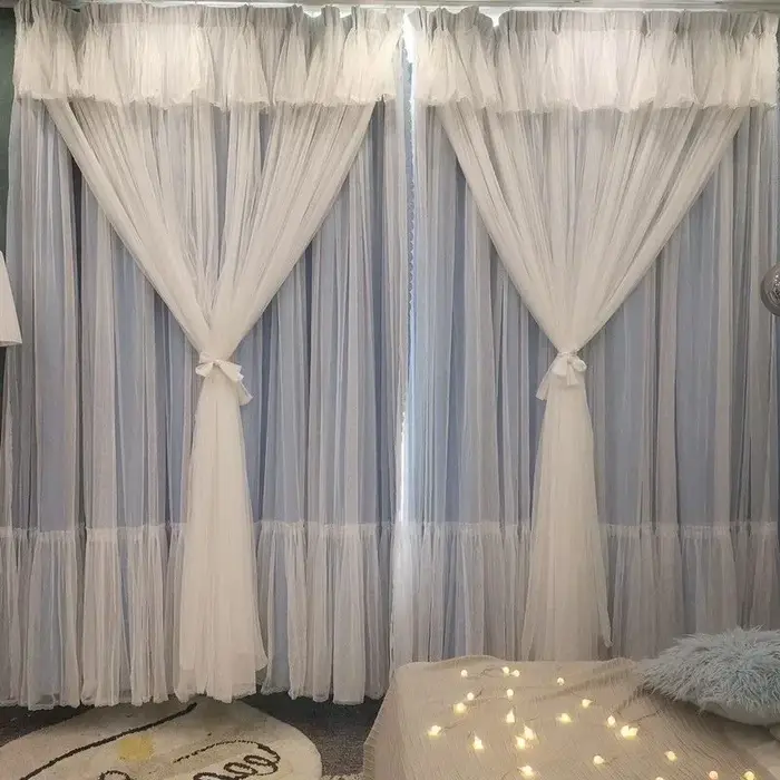 Rideau européen de luxe, taille personnalisée, mode, chambre à coucher, salon, baie vitrée, trois co