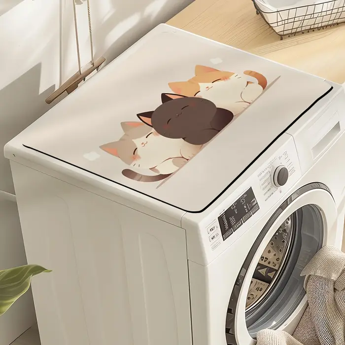 Tapis anti-poussière pour Machine à laver chat mignon