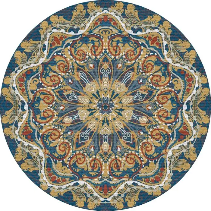 Tapis circulaire de Style ethnique, imprimé Mandala de Style bosniaque, décoration de salon et de ch