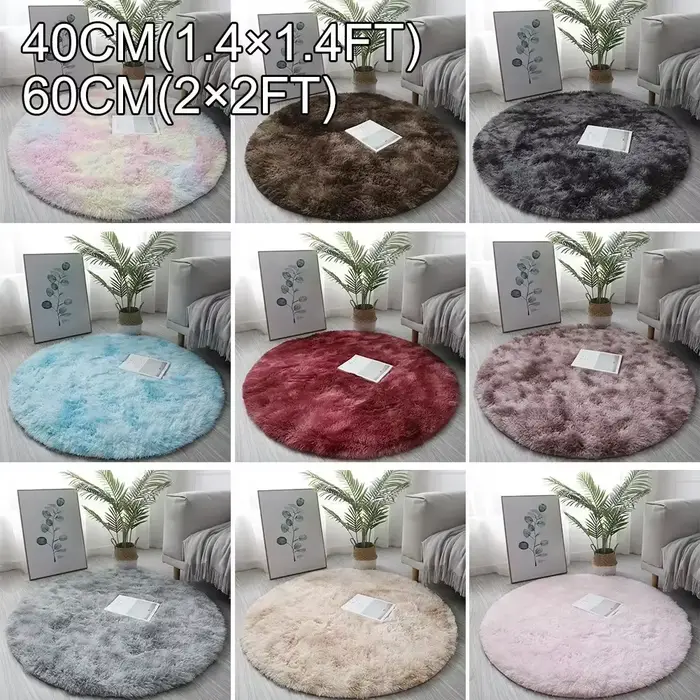 Tapis rond moelleux non ald pour chambre de bébé