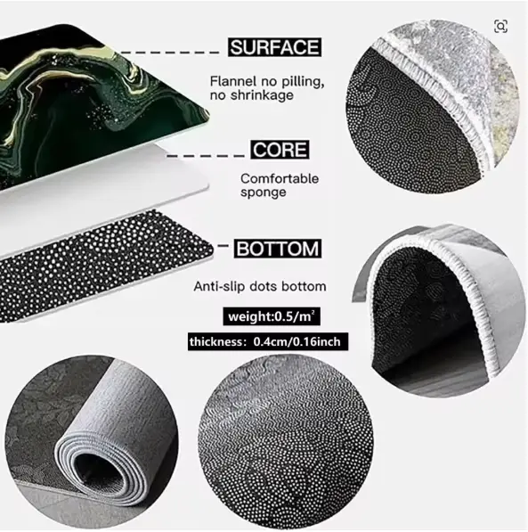 Tapis de sol antidérapant demi-rond