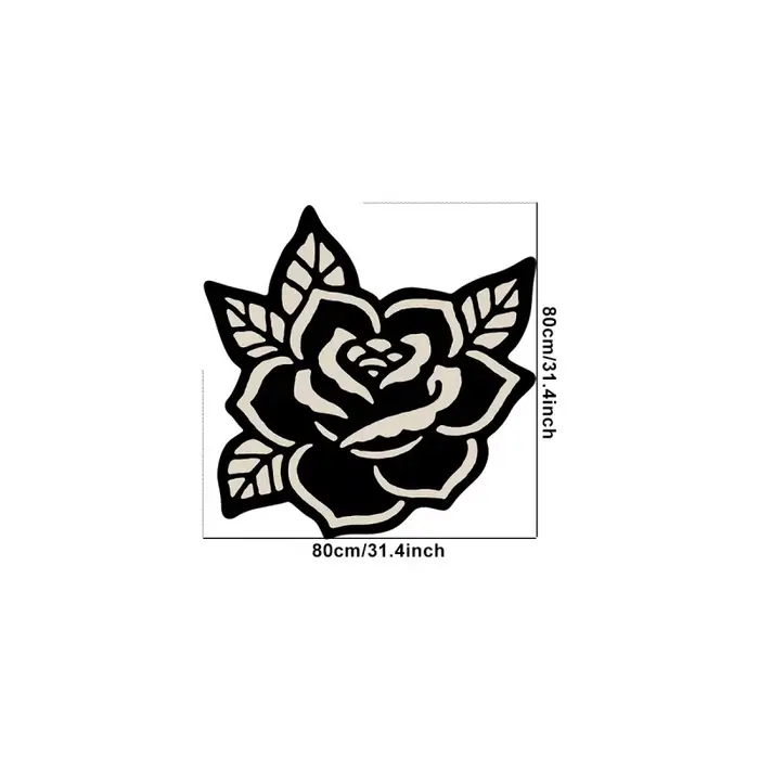 VIKAMA Tapis rose minimaliste noir et blanc