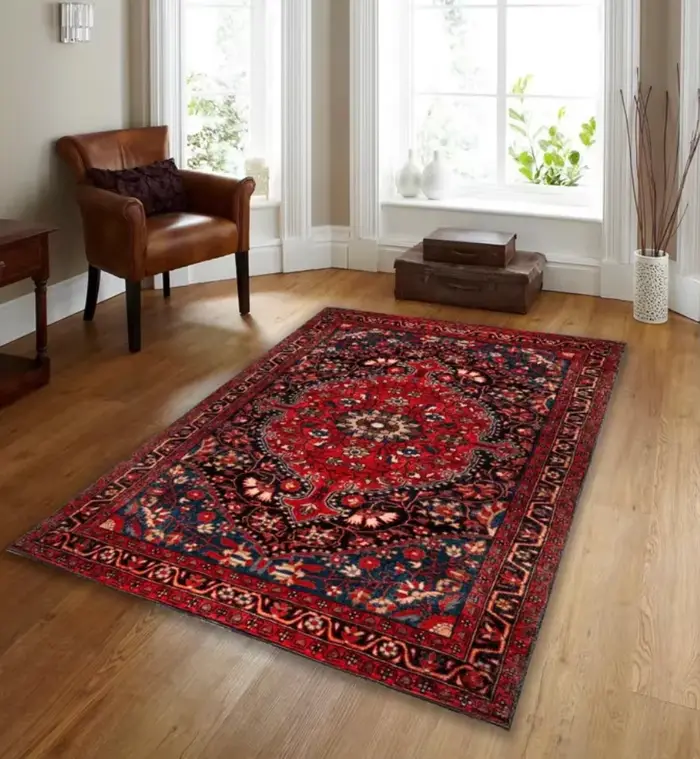 Tapis de style bohème persan à motifs sombres