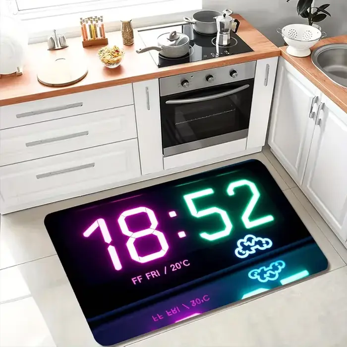 Tapis de sol doux et absorbant pour horloge, cuisine, couloirs, chambre, salon, entrées, bureaux, salle de bain, tapis de porte