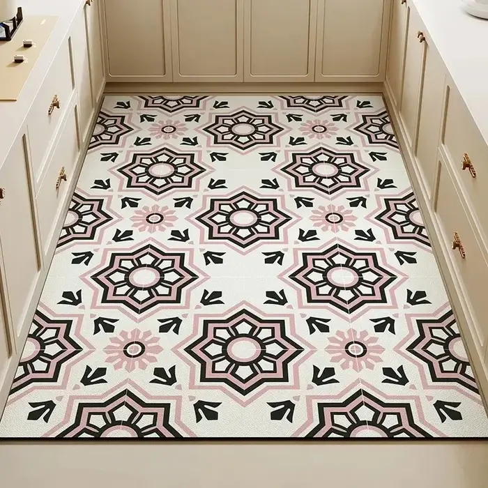 Tapis de sol de cuisine à imprimé floral vintage