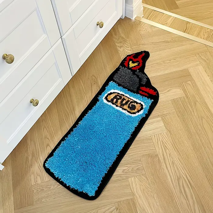 Tapis capitonné briquet bleu