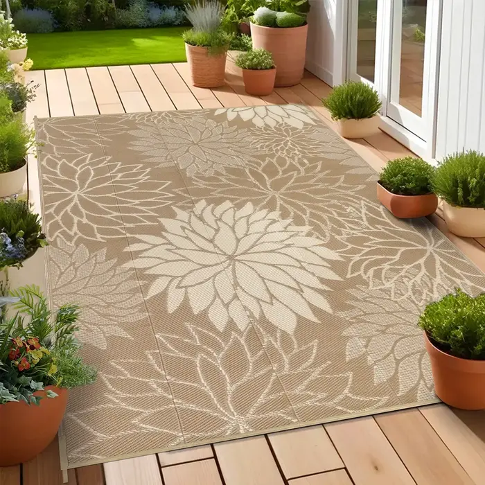 Tapis d'extérieur pliable VIKAMA pour camping-car, lavable en machine, tapis de pique-nique pour cam