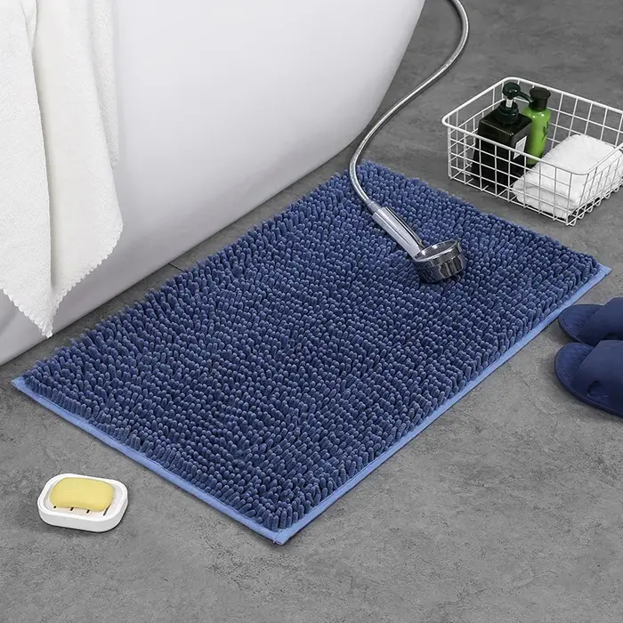 Tapis de bain en Chenille, couverture de bain rectangulaire, doux et moelleux, absorbant, antidérapa