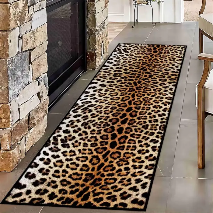 Tapis de couloir long VIKAMA moderne à rayures zébrées, antidérapant, doux, imprimé animal, esthétiq