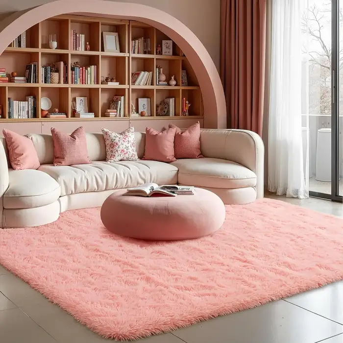 Tapis de chambre rose VIKAMA - Doux et moelleux pour la décoration intérieure