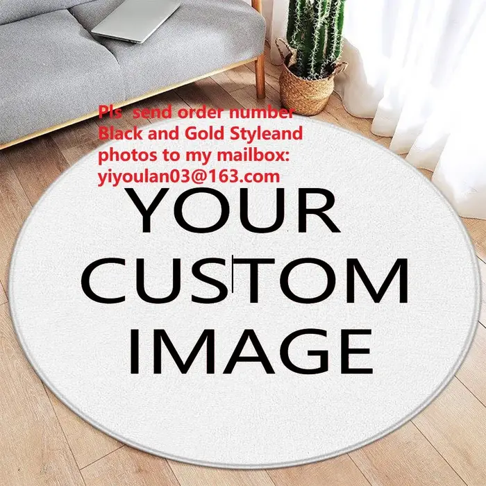 Tapis rond personnalisé avec images de bricolage