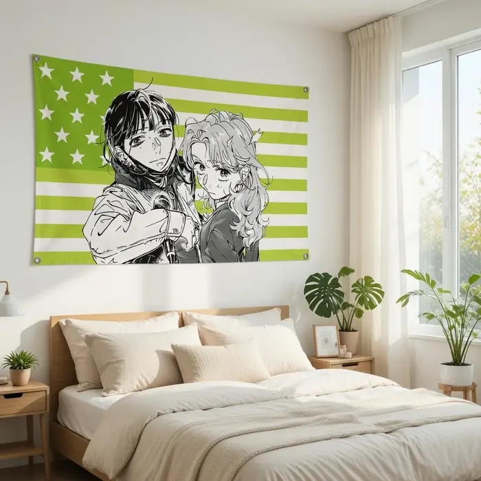 Tapisserie amusante sur le thème de l'anime – « Le type qu'elle aimait n'était pas un homme », impre