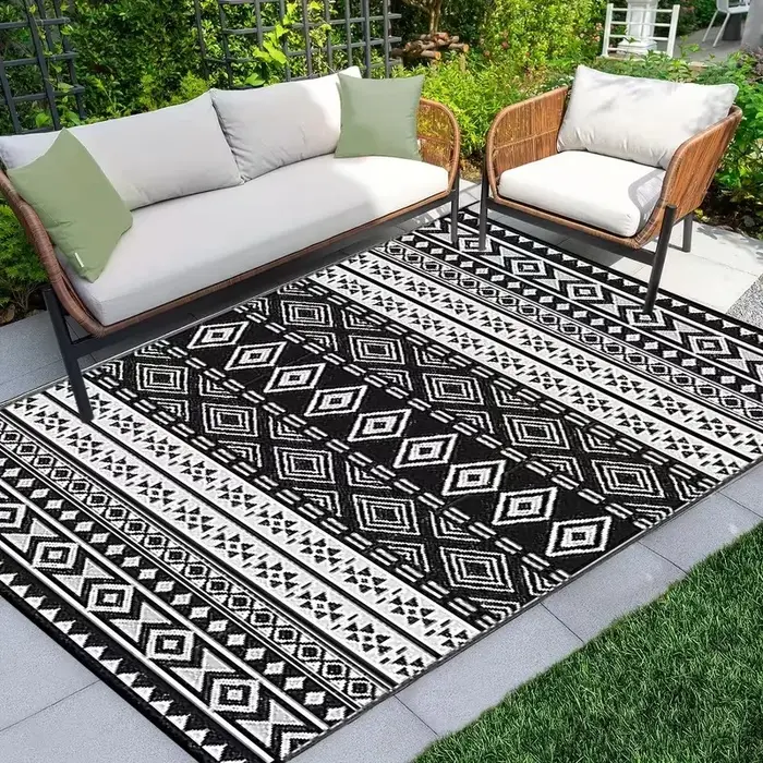 VIKAMA Tapis d'extérieur géométrique style bohème