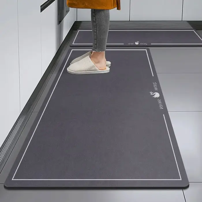VIKAMA Tapis de cuisine moderne et minimaliste, absorbant l'eau et résistant aux taches, pour buande