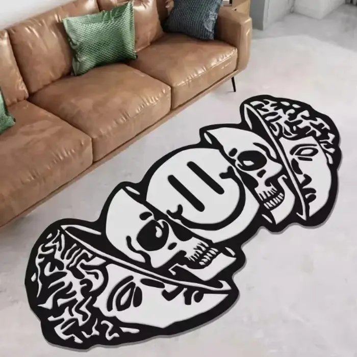 VIKAMA Tapis de sol créatif en forme de crâne