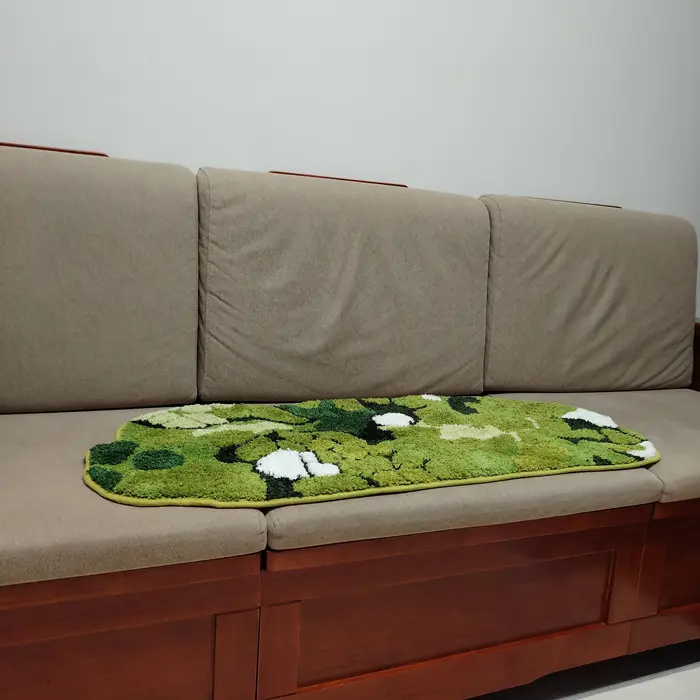 Tapis de chevet floqué en mousse de forêt