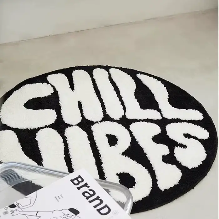 Tapis rond capitonné Simple pour chambre à coucher