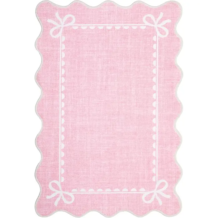Tapis rose pour salon, chambre à coucher, tapis de sol de chevet, longue bande, en peluche douce, la