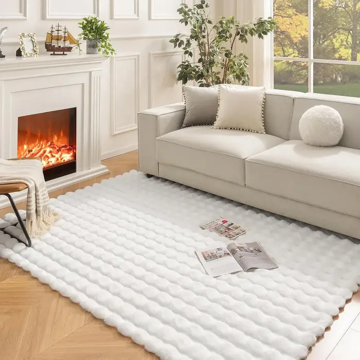 Tapis en polaire bulle épais